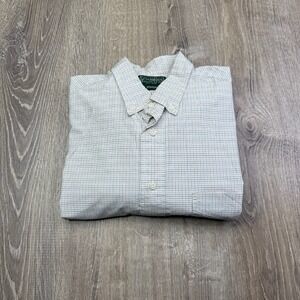 Gitman Bros. Mens White Tattersall Button-Down Vintage Dress Shirt Size 16 1/2